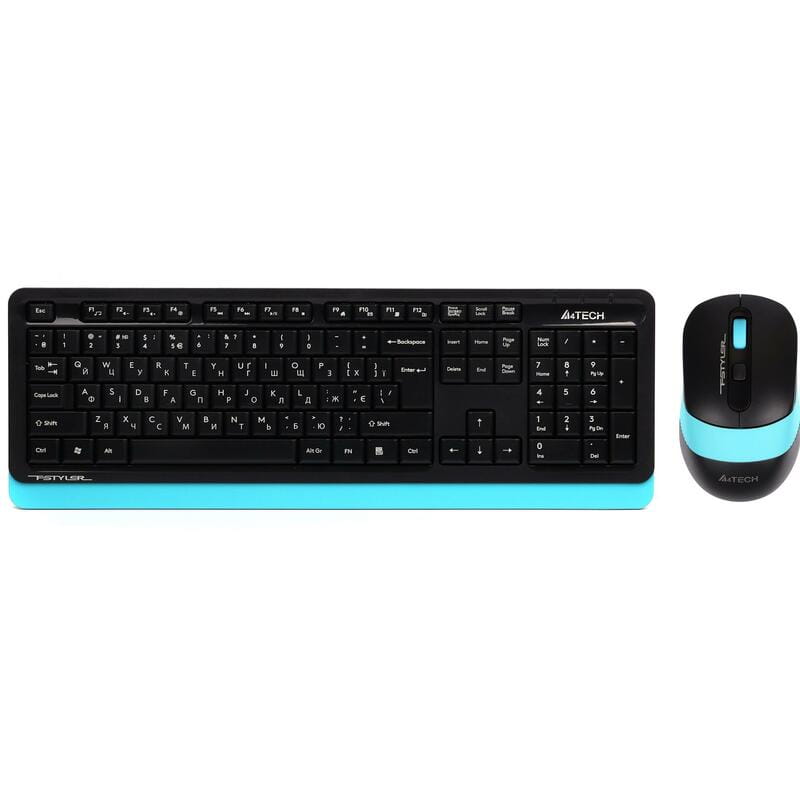Комплект (клавиатура, мышь) беспроводной A4Tech FG1010 Black/Blue