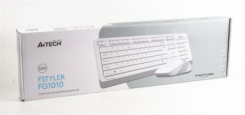 Комплект (клавіатура, мишка) бездротовий A4Tech Fstyler FG1010 White USB