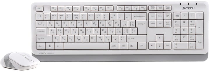 Комплект (клавиатура, мышь) беспроводной A4Tech Fstyler FG1010 White