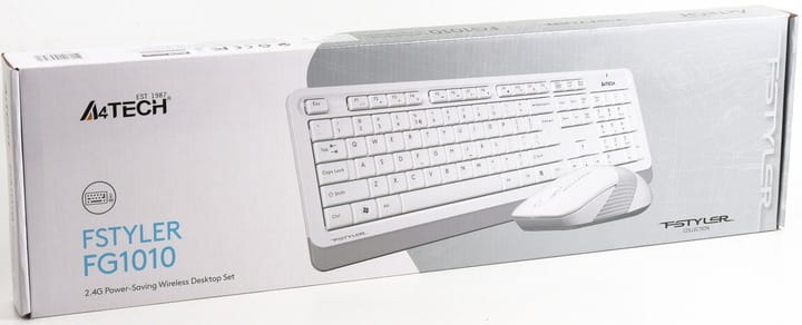 Комплект (клавіатура, миша) бездротовий A4Tech Fstyler FG1010 White