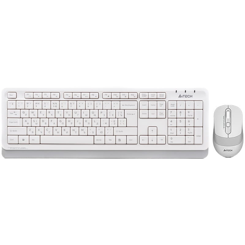 Комплект (клавиатура, мышь) беспроводной A4Tech Fstyler FG1010 White