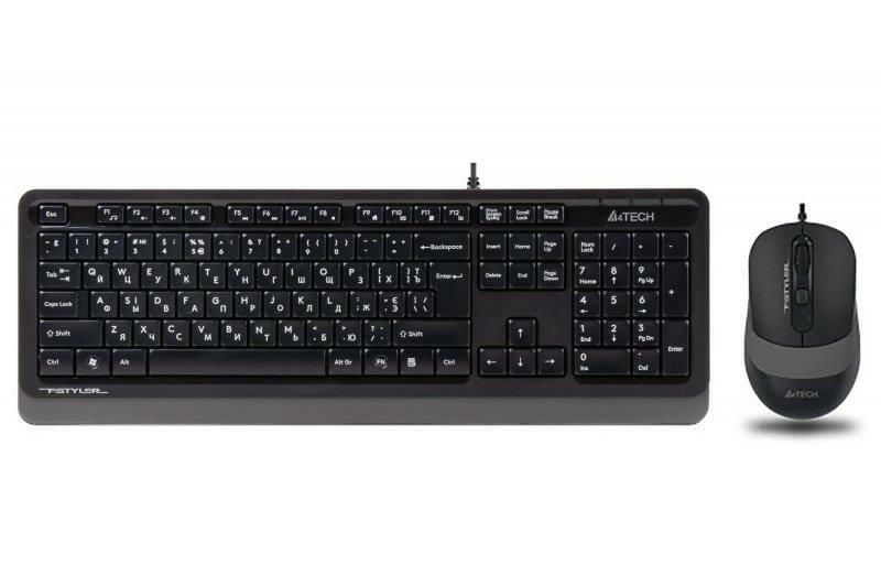 Комплект (клавіатура, мишка) A4Tech F1010 Black/Grey USB