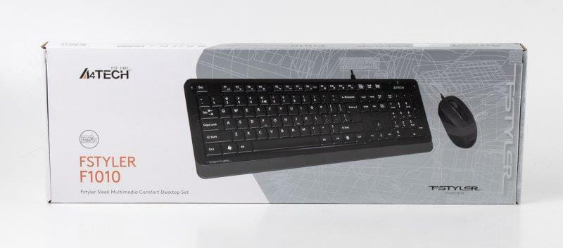 Комплект (клавіатура, миша) A4Tech F1010 Black/Grey