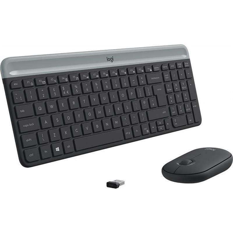 Комплект (клавіатура, мишка) Logitech MK470 Wireless Slim Graphite (920-009206)