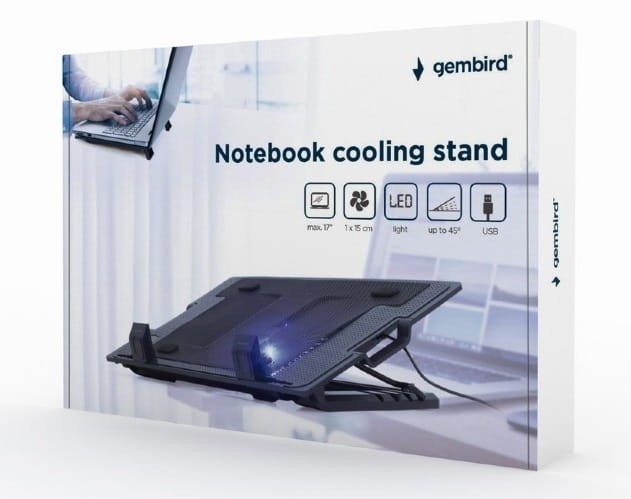 Охлаждающая подставка для ноутбука Gembird NBS-1F17T-01 Black 17"