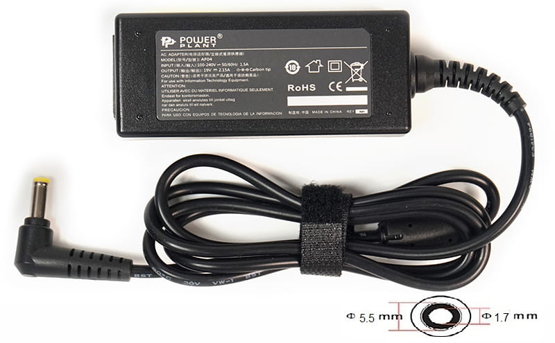 Блок питания PowerPlant для ноутбука Acer 220V, 19V 40W 2.15A 5.5x1.7мм (AC40F5517)