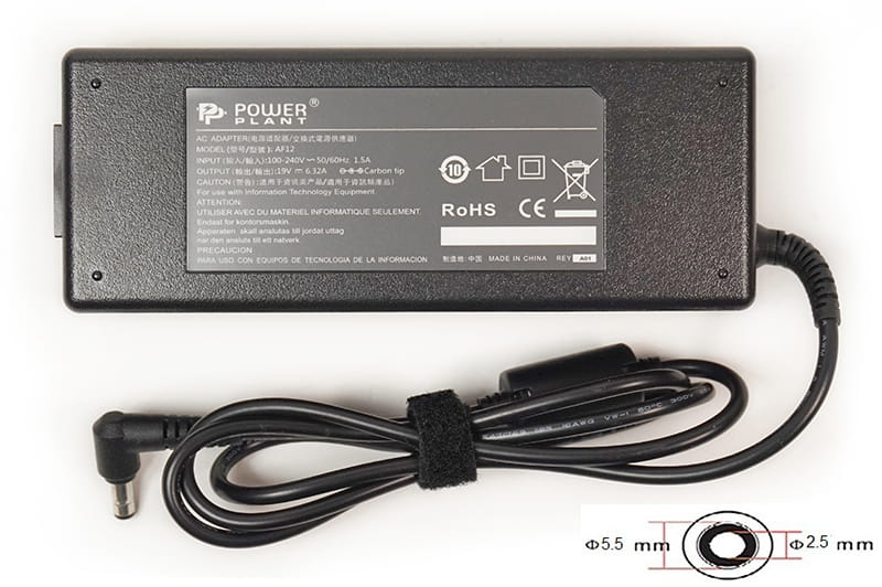 Блок живлення PowerPlant для ноутбука Asus 220V, 19V 120W 6.32A, 5.5х2.5мм (AS120F5525)