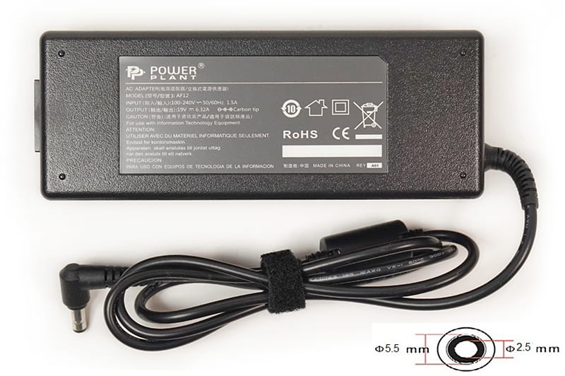 Блок питания PowerPlant для ноутбука Asus 220V, 19V 120W 6.32A, 5.5х2.5мм (AS120F5525)