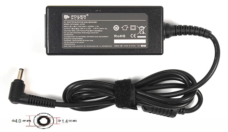 Блок питания PowerPlant для ноутбука Asus 220V, 19V 33W 1.75A, 4.0х1.35мм (AS33F4014)