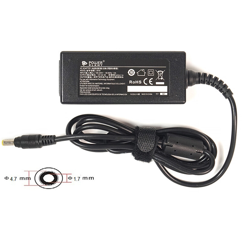 Блок питания PowerPlant для ноутбука Asus 220V, 12V 36W 3A, 4.7х1.7мм (AS36A4717)
