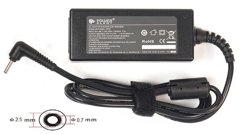 Блок питания PowerPlant для ноутбука Asus 220V, 19V 40W 2.1A, 2.5х0.7мм (AS40F2507)