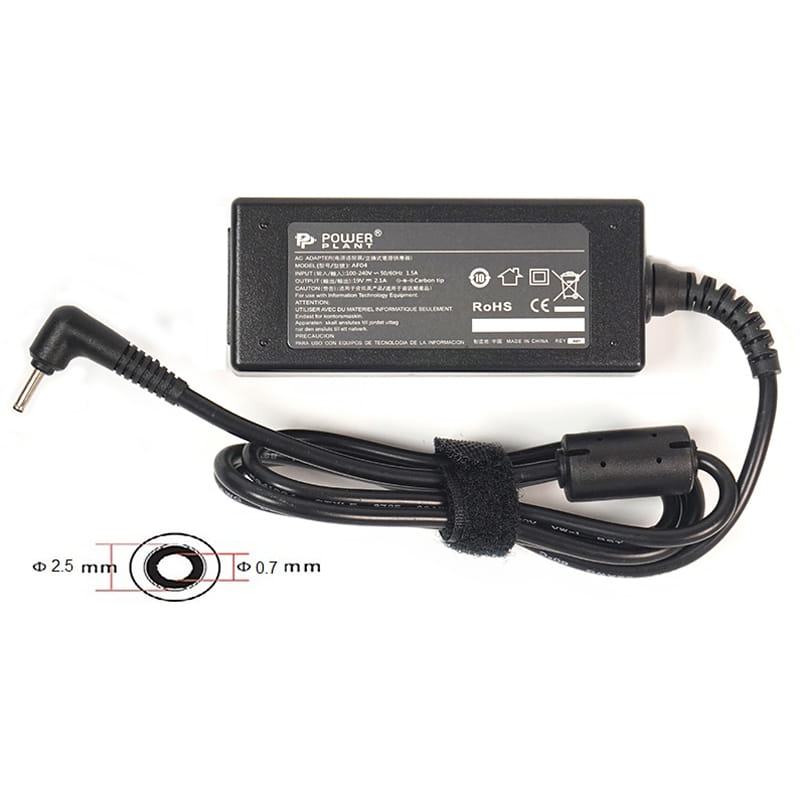 Блок питания PowerPlant для ноутбука Asus 220V, 19V 40W 2.1A, 2.5х0.7мм (AS40F2507)