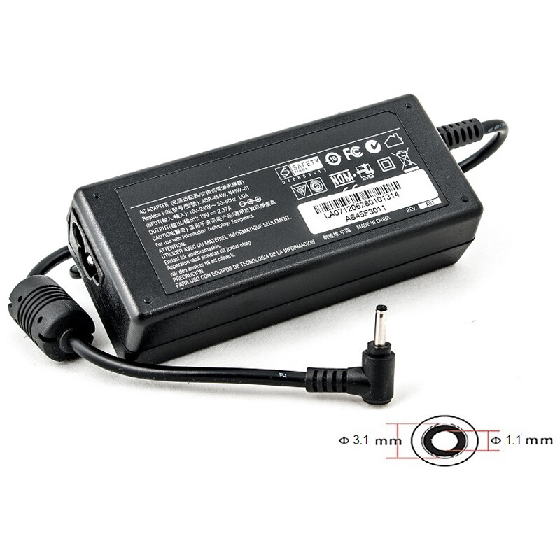 Блок питания PowerPlant для ноутбука Asus 220V, 19V 45W 2.37A, 3.0х1.1мм (AS45F3011)