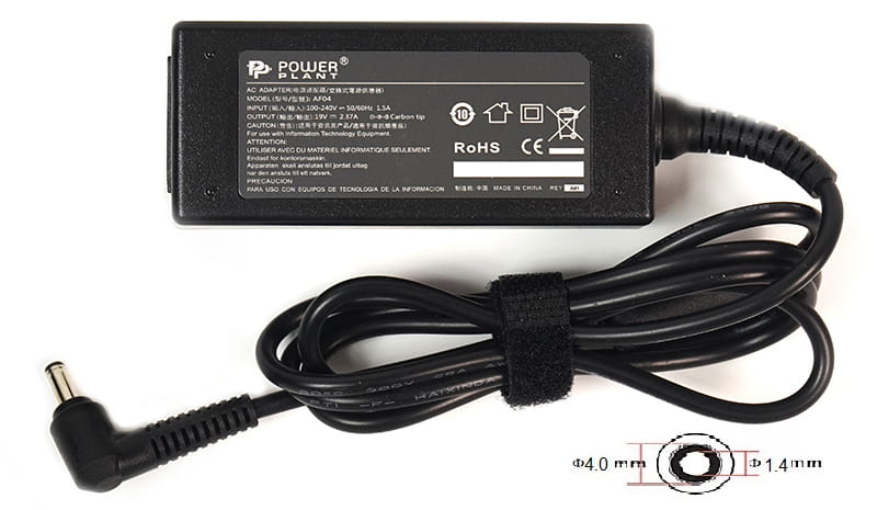 Блок питания PowerPlant для ноутбука Asus 220V, 19V 45W 2.37A, 4.0х1.4мм (AS45F4014)