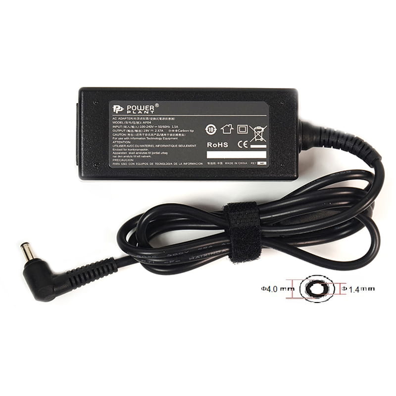 Блок питания PowerPlant для ноутбука Asus 220V, 19V 45W 2.37A, 4.0х1.4мм (AS45F4014)