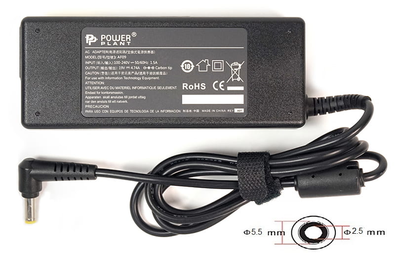 Блок питания PowerPlant для ноутбука Asus 220V, 19V 90W 4.74A, 5.5х2.5мм (AS90F5525)