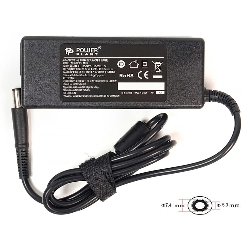 Блок питания PowerPlant для ноутбука Dell 220V, 19.5V 90W 4.62A, 7.4х5.0мм (DE90G7450)