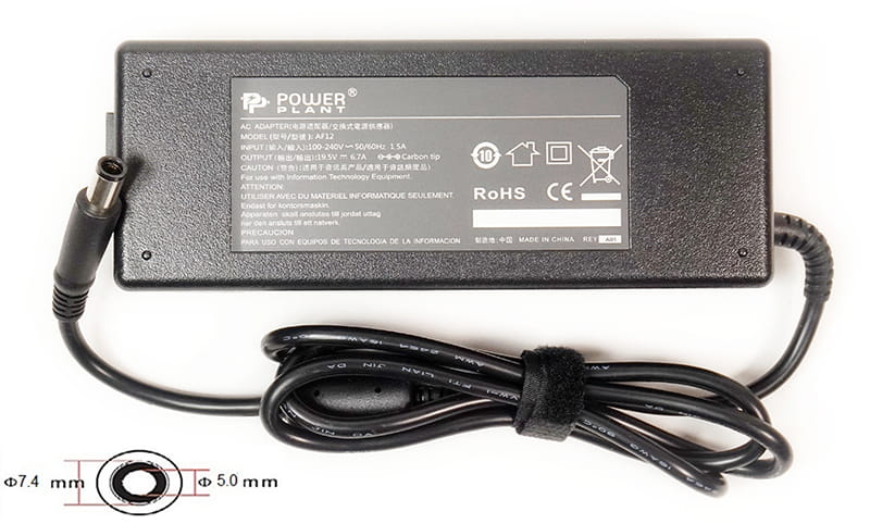 Блок питания PowerPlant для ноутбука Dell 220V, 19.5V 130W 6.7A, 7.4х5.0мм (DL130G7450)