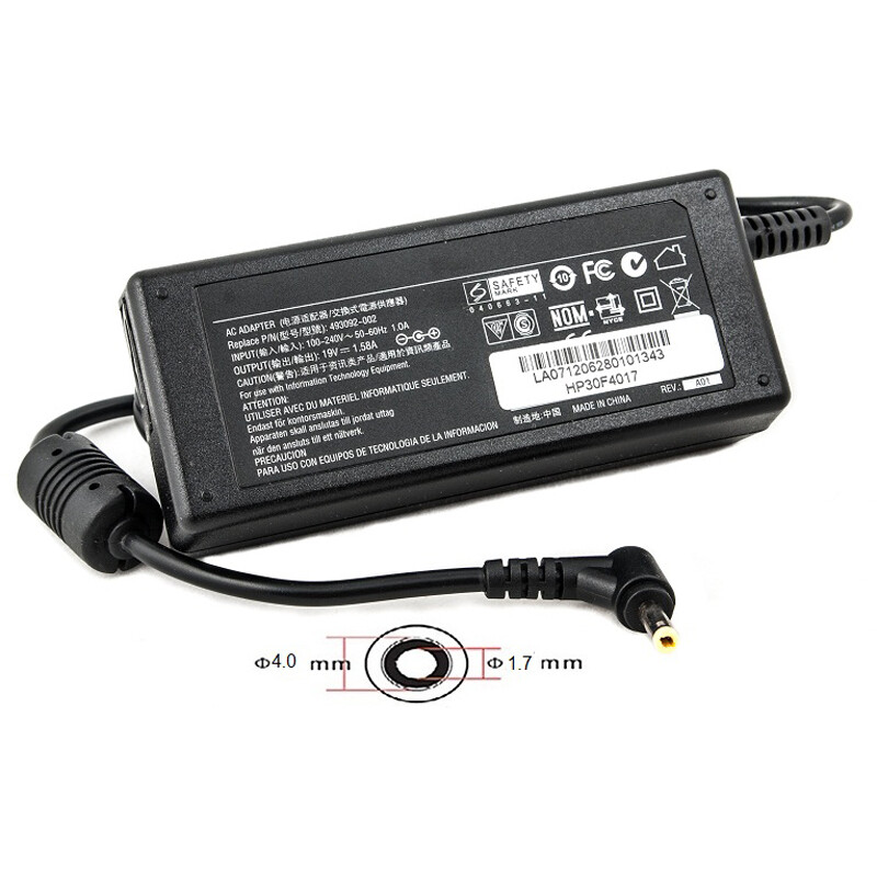 Блок питания PowerPlant для ноутбука HP 220V, 19V 30W 1.58A, 4.0х1.7мм (HP30F4017)
