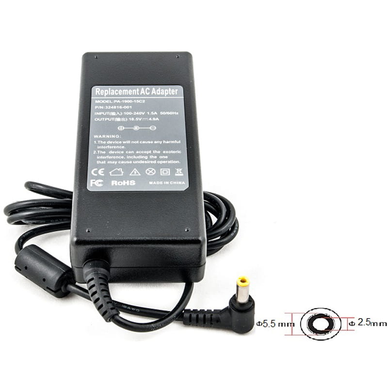 Блок питания PowerPlant для ноутбука HP 220V, 18.5V 90W 4.9A, 5.5х2.5мм (HP90E5525)
