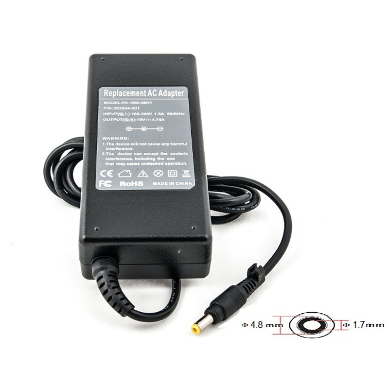 Блок питания PowerPlant для ноутбука HP 220V, 19V 90W 4.74A, 4.8х1.7мм (HP90F4817)