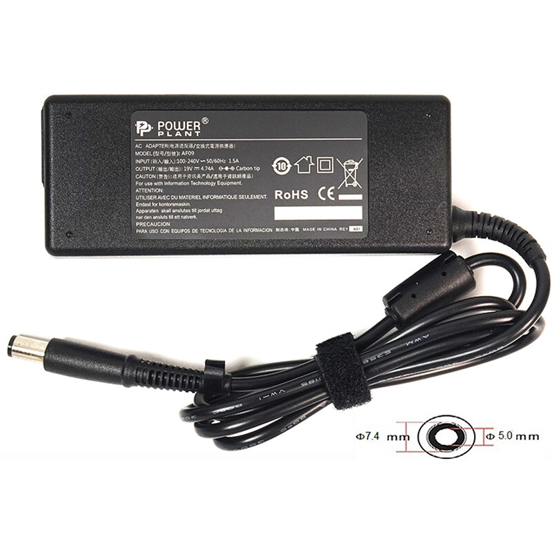 Блок питания PowerPlant для ноутбука HP 220V, 19V 90W 4.74A, 7.4х5.0мм (HP90F7450)
