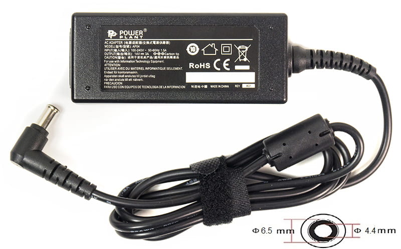 Блок живлення PowerPlant для ноутбука Samsung 220V, 14V 42W 3A, 6.5х4.4мм (SA42B6544)