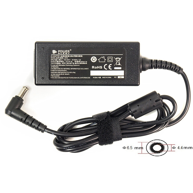 Блок питания PowerPlant для ноутбука Samsung 220V, 14V 42W 3A, 6.5х4.4мм (SA42B6544)