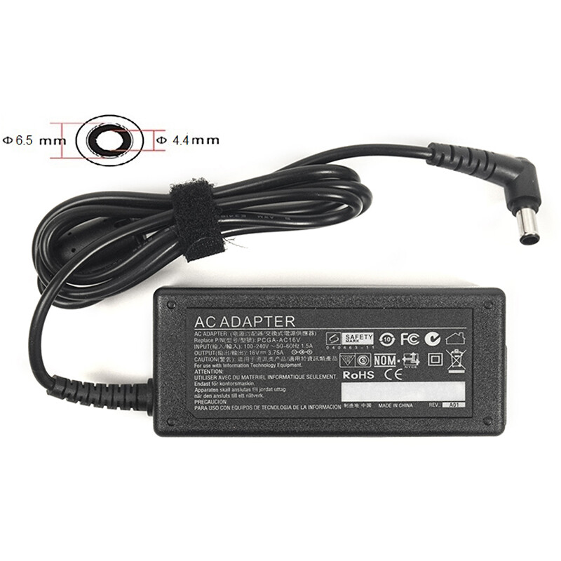 Блок питания PowerPlant для ноутбука Sony 220V, 16V 60W 3.75A, 6.5х4.4мм (SO60D6544)