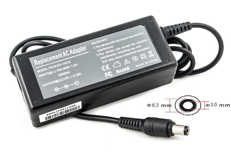 Блок питания PowerPlant для ноутбука Toshiba 220V, 19V 60W 3.16A, 6.3х3.0мм (TO60F6330)