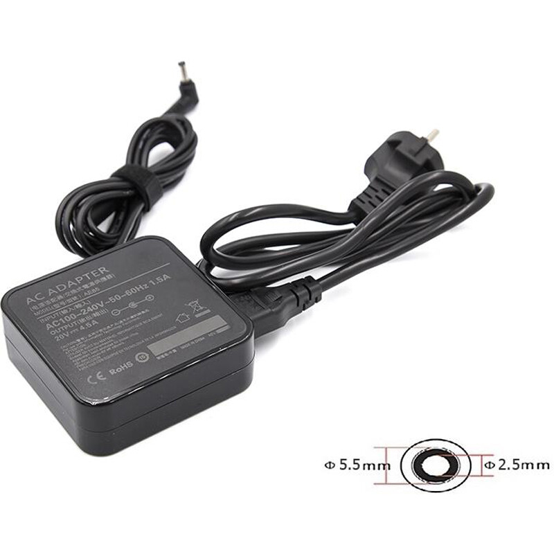 Блок питания PowerPlant для ноутбуков IBM/Lenovo 220V, 20V 90W 4.5A (5.5*2.5) wall mount (WM-LS90H5525)