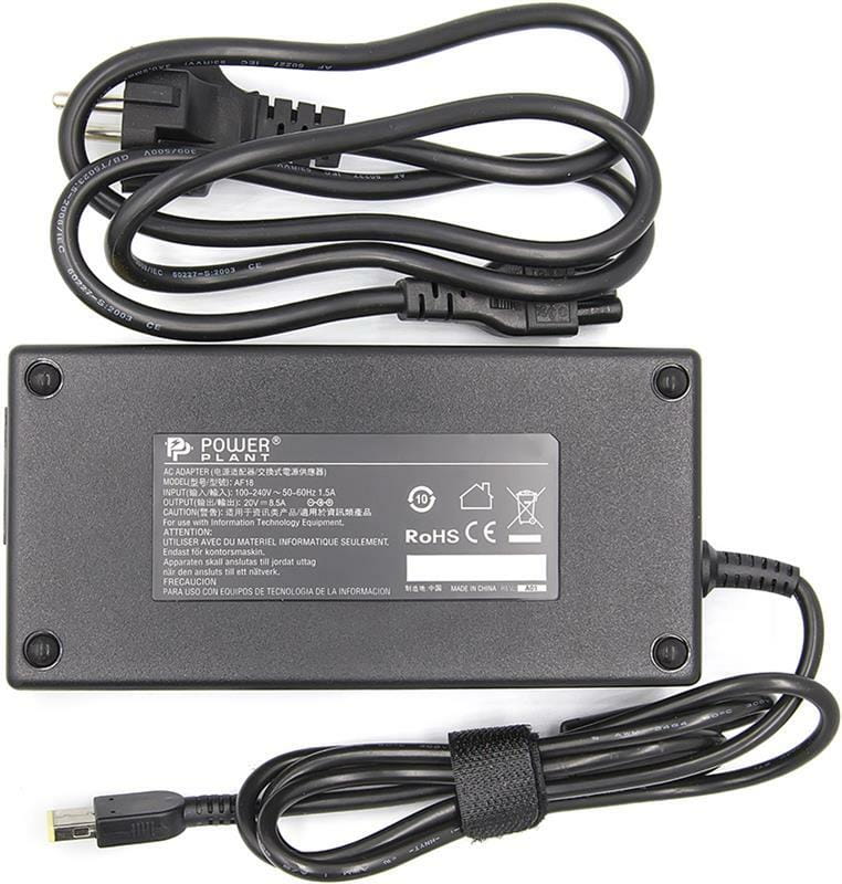 Блок живлення PowerPlant для ноутбуков IBM/Lenovo 220V, 170W 20V 8.5A (USB) (IB170HUSB)