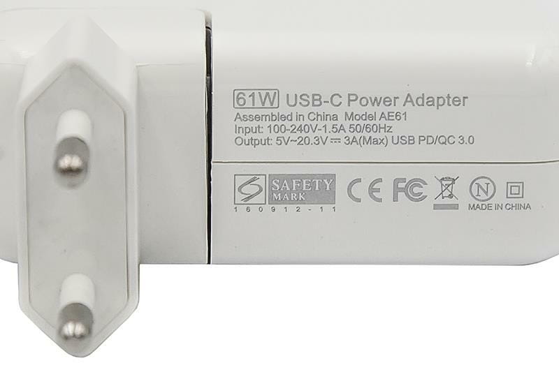 Блок питания PowerPlant для ноутбуков Apple 220V, 20V 61W (USB Type-C) (AP61HCUSB)