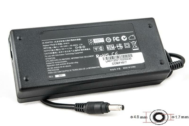 Блок питания PowerPlant для ноутбуков Compaq 220V, 19V 90W 4.74A (4.8*1.7) (CO90F4817)