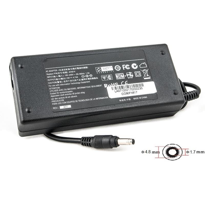 Блок живлення PowerPlant для ноутбуков Compaq 220V, 19V 90W 4.74A (4.8*1.7) (CO90F4817)