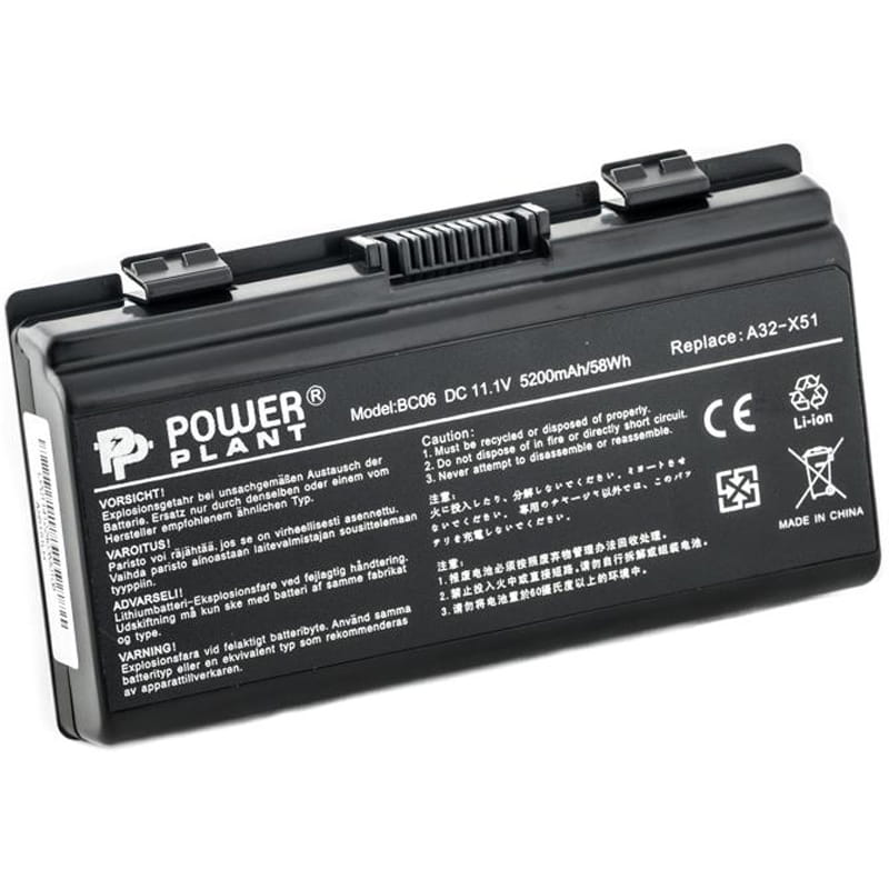 АКБ PowerPlant для ноутбука Asus X51H (A32-T12, AS5151LH) 11.1V 5200mAh (NB00000011)
