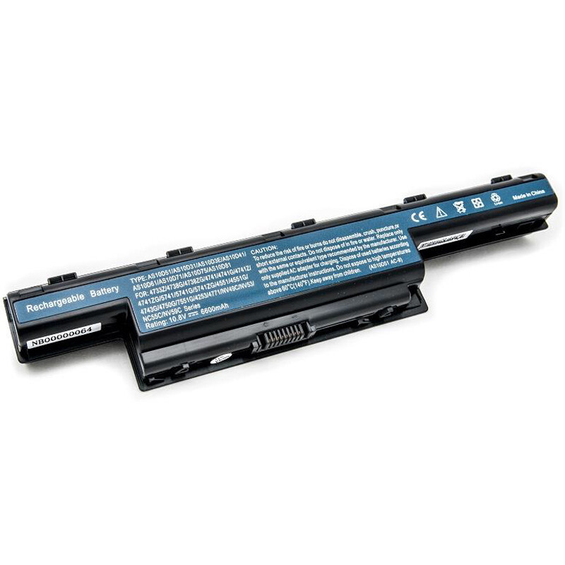 АКБ PowerPlant для ноутбука Acer Aspire 4551 (AS10D41, AC 4741, 3S2P) 10.8V 6600mAh (NB00000064)