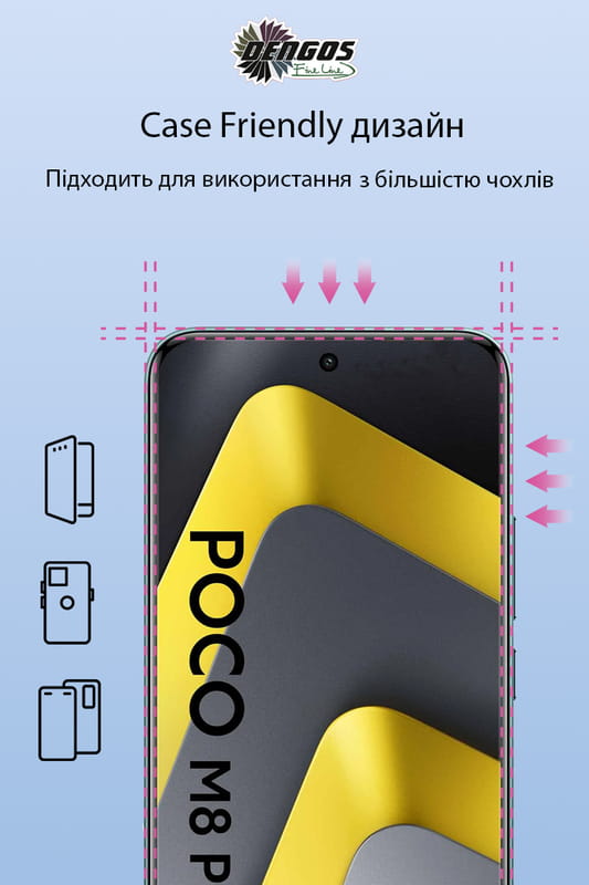 Защитное стекло Dengos для Poco M8 Pro 5G Black Full Glue (TGFG-429)