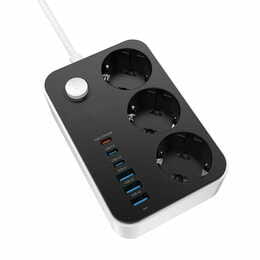 Фільтр живлення ColorWay CW-CHE36PDB 20W (3 USB-A + 3 TYPE-C) 3 розетки, 6 USB, 2 м, чорний
