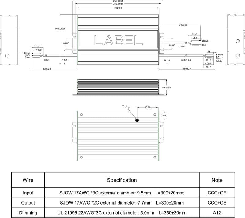 Блок живлення Moso X6H-800M268A12, DC 800W, DIM 1-10V