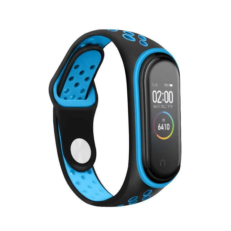 Ремешок BeCover Nike Style для Xiaomi Mi Smart Band 5/Mi Smart Band 6 Black-Blue (705150)