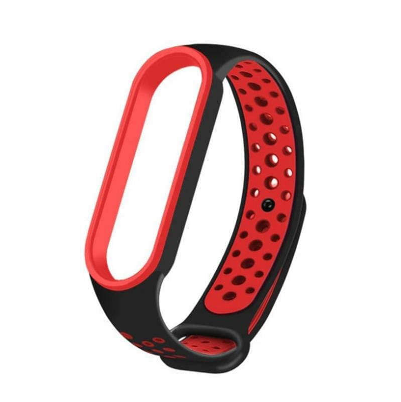 Ремешок BeCover Nike Style для Xiaomi Mi Smart Band 5/Mi Smart Band 6 Black-Red (705153)