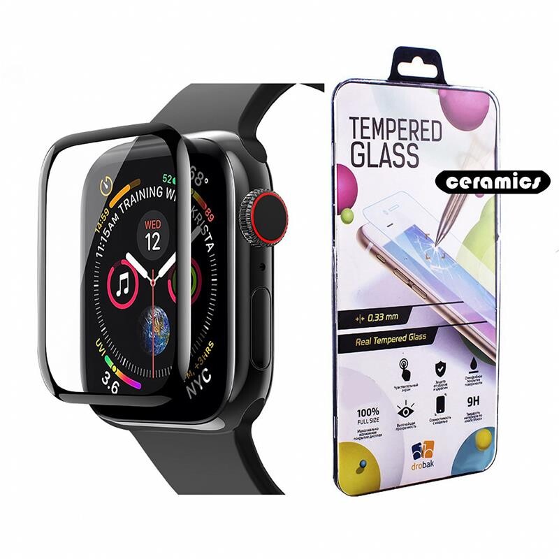 Защитное стекло Drobak для Apple Watch 44mm Black 3D (313125)