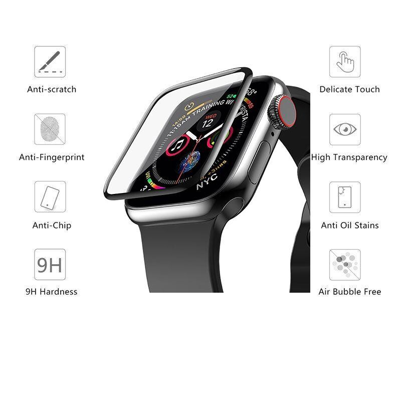 Защитное стекло Drobak для Apple Watch 44mm Black 3D (313125)