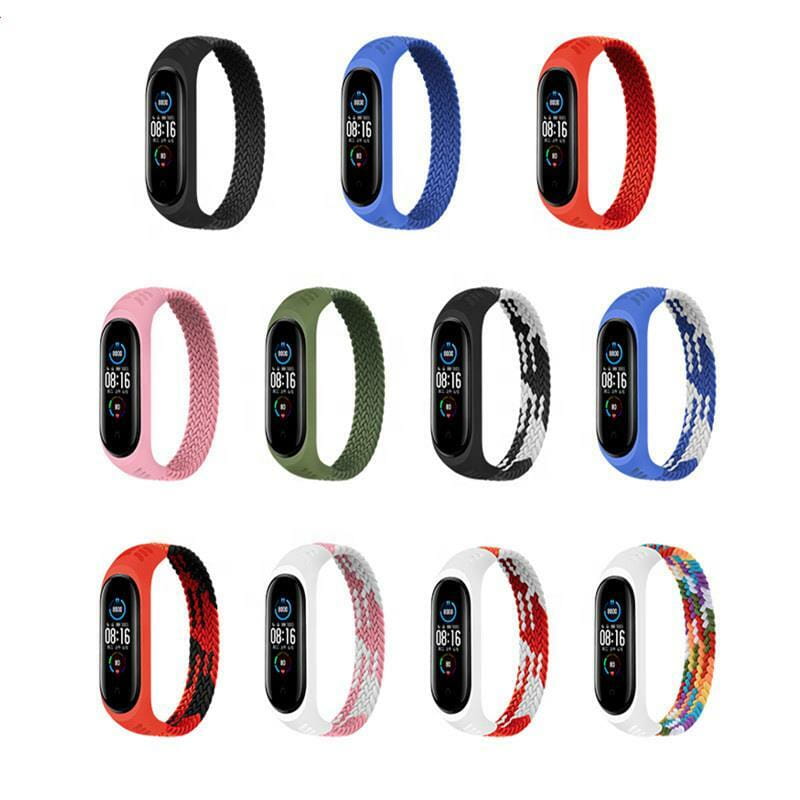 Ремешок BeCover Elastic Nylon Style для Xiaomi Mi Smart Band 5/Mi Smart Band 6 Size M Pink/White (706153)