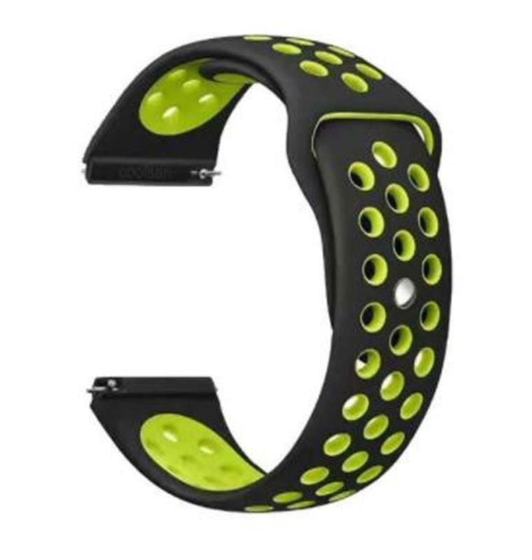 Ремінець BeCover Nike Style для Samsung Galaxy (20mm)/Watch 5/ Watch 4 40/44mm/Watch 4 Classic 42mm/Watch Active/Active 2 40/44mm/Watch 3 41mm/Gear S2/Classic/Gear Sport Black-Yellow (705697)