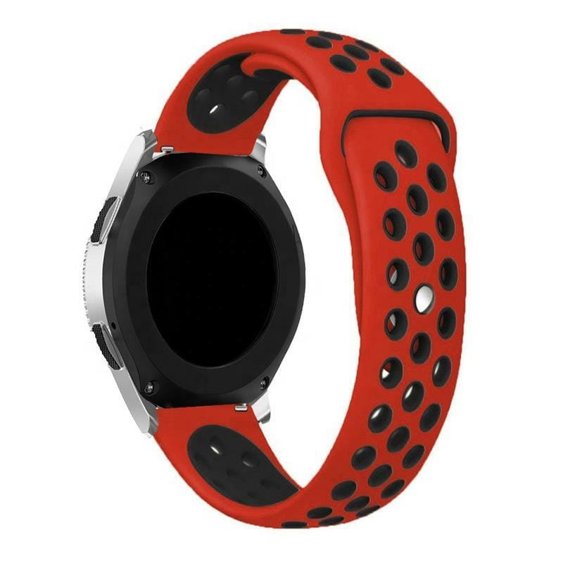 Ремешок BeCover Nike Style для Samsung Galaxy (20mm)/Watch 5/ Watch 4 40/44mm/Watch 4 Classic 42mm/Watch Active/Active 2 40/44mm/Watch 3 41mm/Gear S2/Classic/Gear Sport Red-Black (705700)