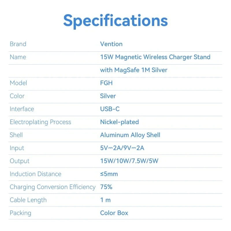 Бездротовий зарядний пристрій Vention 15W Magsafe (FGHIF)