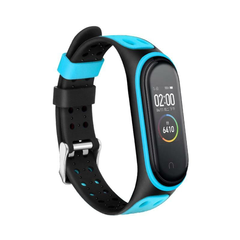 Ремінець BeCover Colour Style для Xiaomi Mi Smart Band 5/Mi Smart Band 6/Mi Smart Band 7 Black-Blue (705154)