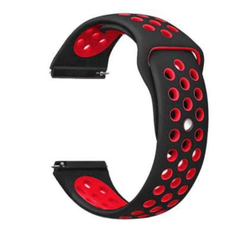 Ремінець BeCover Nike Style для Samsung Galaxy (20mm)/Watch 5/ Watch 4 40/44mm/Watch 4 Classic 42mm/Watch Active/Active 2 40/44mm/Watch 3 41mm/Gear S2/Classic/Gear Sport Black-Red (705695)